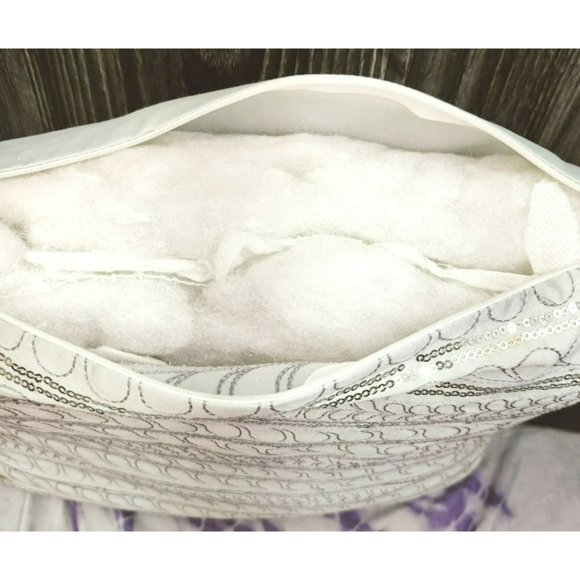 S.L. Home Fashions Pillow Pale Blue Cover Silver Sequin Design 100% Cotton Cover - Picture 5 of 9